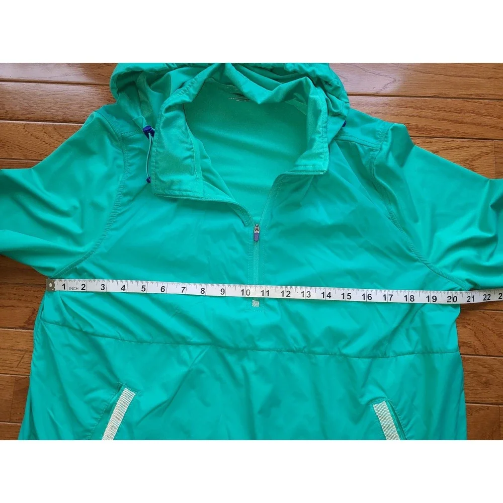 Avia Sz L (12-14) Athletic Sports Active 1/4 Zip Green Jacket Thumb‎ hole Active